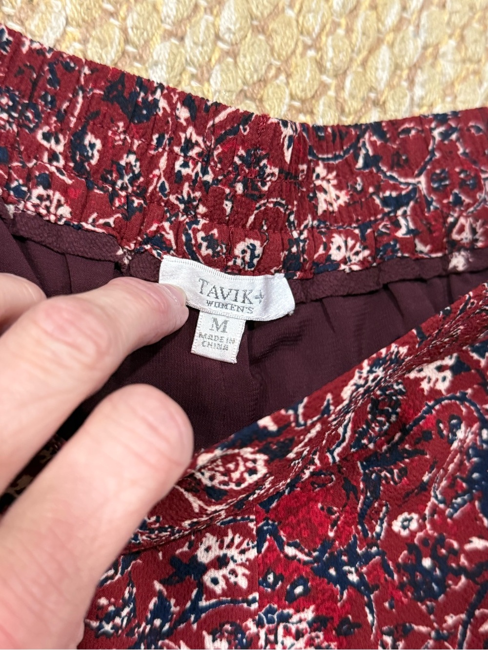 Tavik Women’s Navy and Maroon Floral High-Waist Lightweight Shorts - Picture 3 of 7